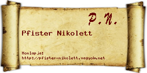 Pfister Nikolett névjegykártya